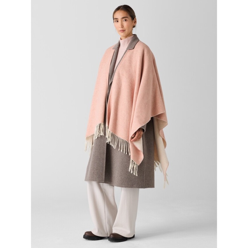 Eileen Fisher Brushed Recycled Cotton Cashmere open poncho soft quite luxury